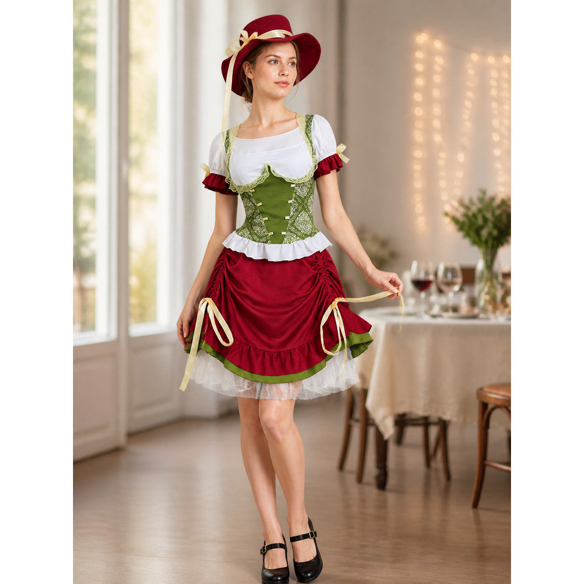 Maid Set with Corset, Skirt, and Hat lifestyle view