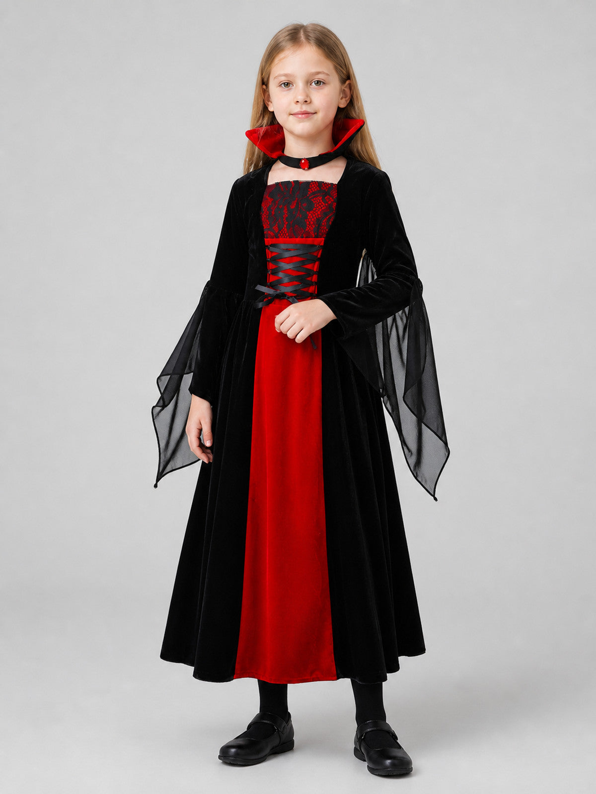 Halloween Vampire Costume, Long with Hood