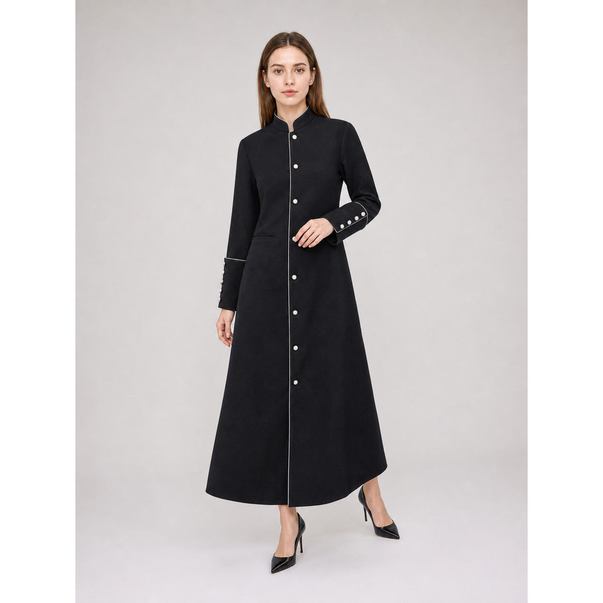 Long Black Coat for Medieval Cosplay