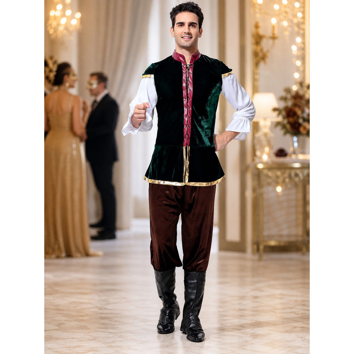 Historical Costume with Shirt and Brown Pants