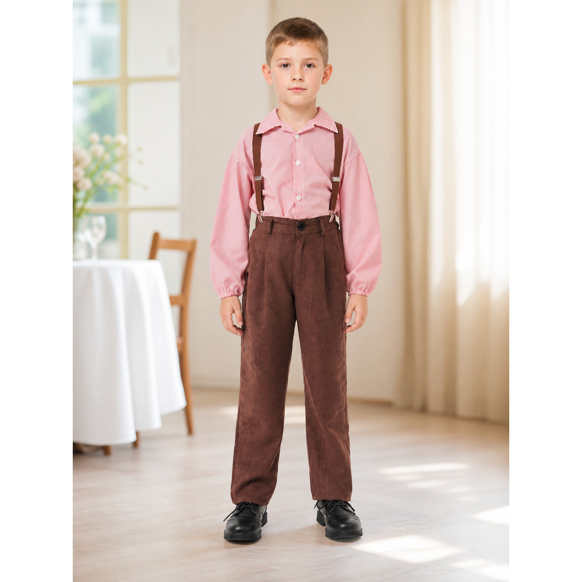 Retro-Style Shirt, Pants, and Suspenders Set lifestyle view