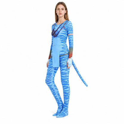 Avatar cosplay jumpsuit with a long tail Costumes detail