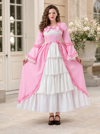 Vampire Costume Dress with Ruffles, Pink and White