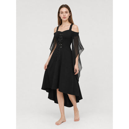Gothic Lace-Up Strappy Dress