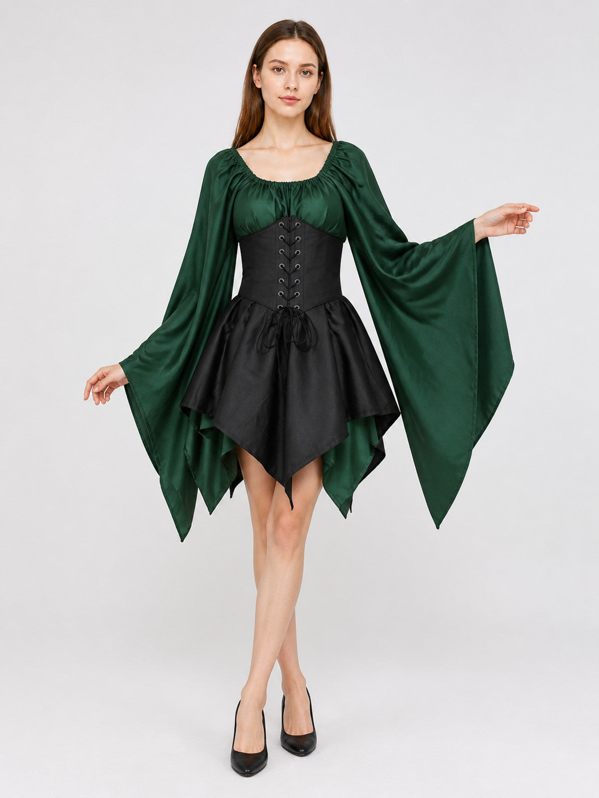 Medieval Halloween Carnival Dress with Corset