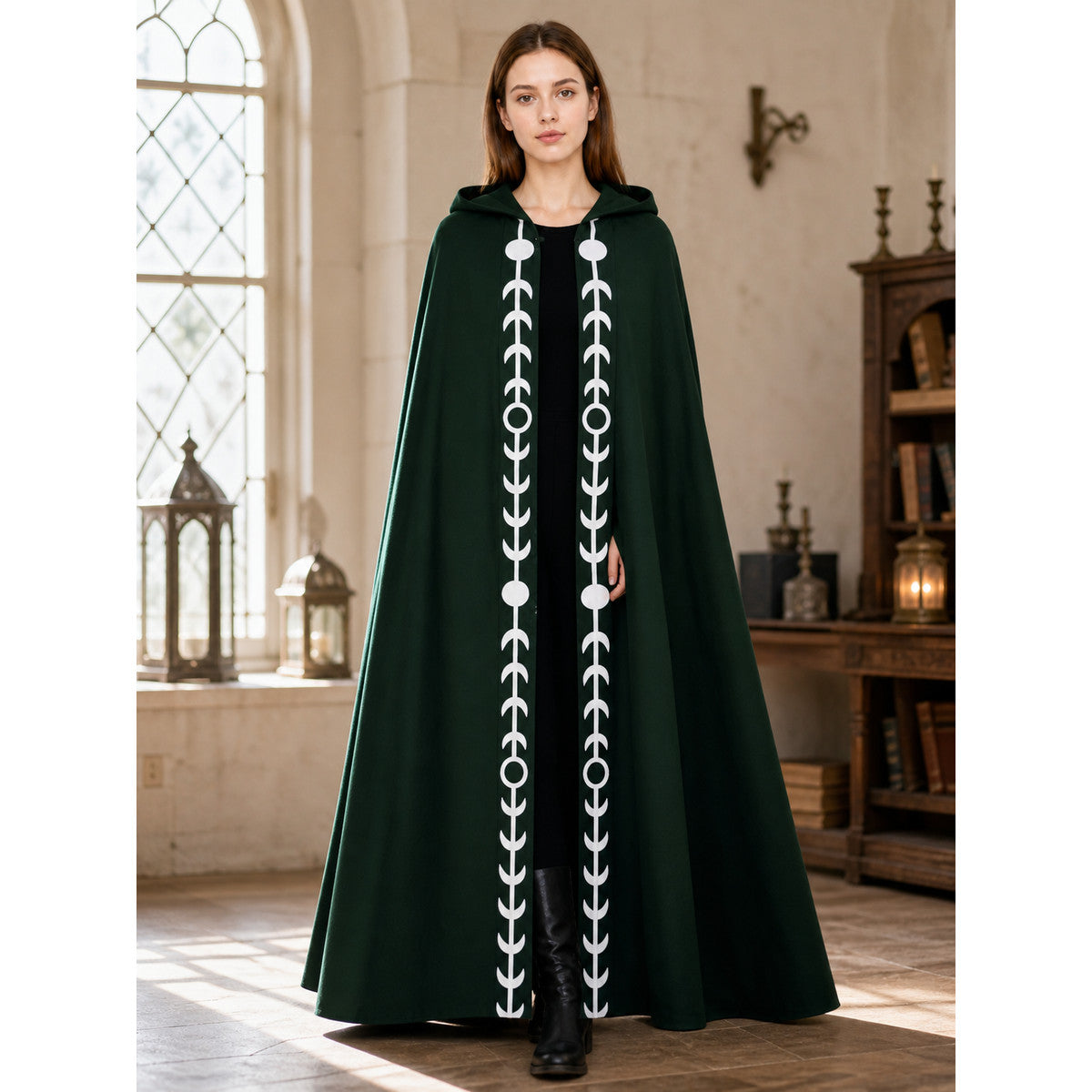 Renaissance-Style Hooded Cloak Cape