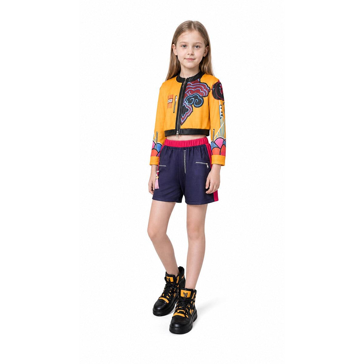 Orange Cosplay Costume with Jacket and Shorts Costumes detail