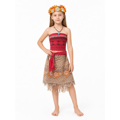 Children's Moana Costume with Skirt and Necklace Costumes detail