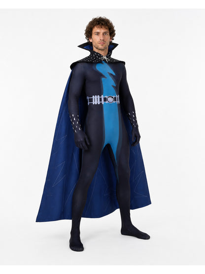 Cosplay Jumpsuit with Cape and Pattern Costume Capes detail
