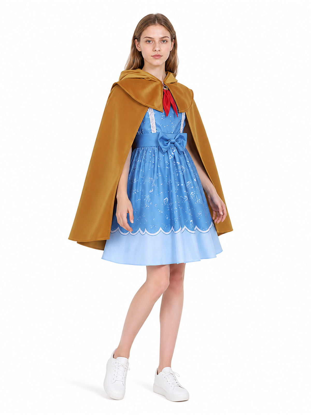 Cosplay Costume with Dress, Cape, and Scarf