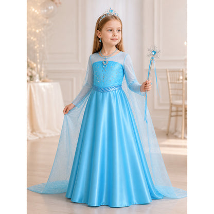 Blue Princess Costume for Halloween and Cosplay lifestyle view