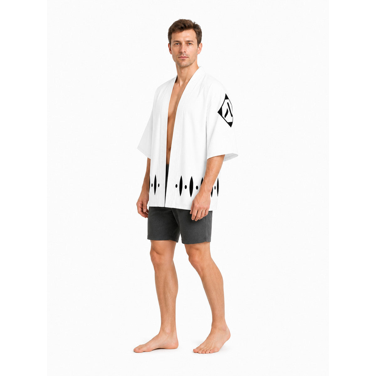 Bleach Shunsui Kyōraku Cosplay Costume, White with Black Pattern product detail