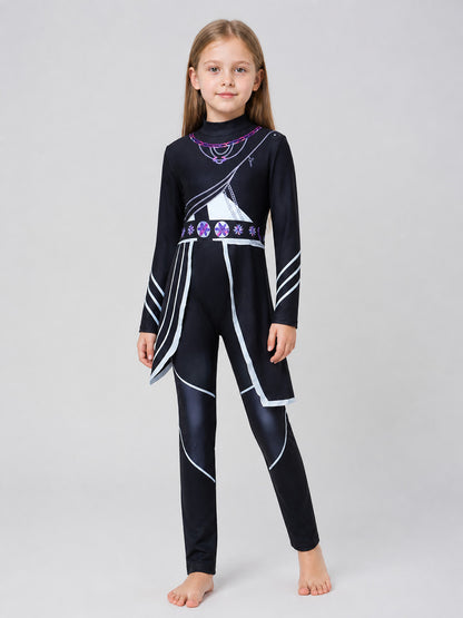 Punk Rumi Cosplay Jumpsuit, Black, with Decorative Details Costumes detail