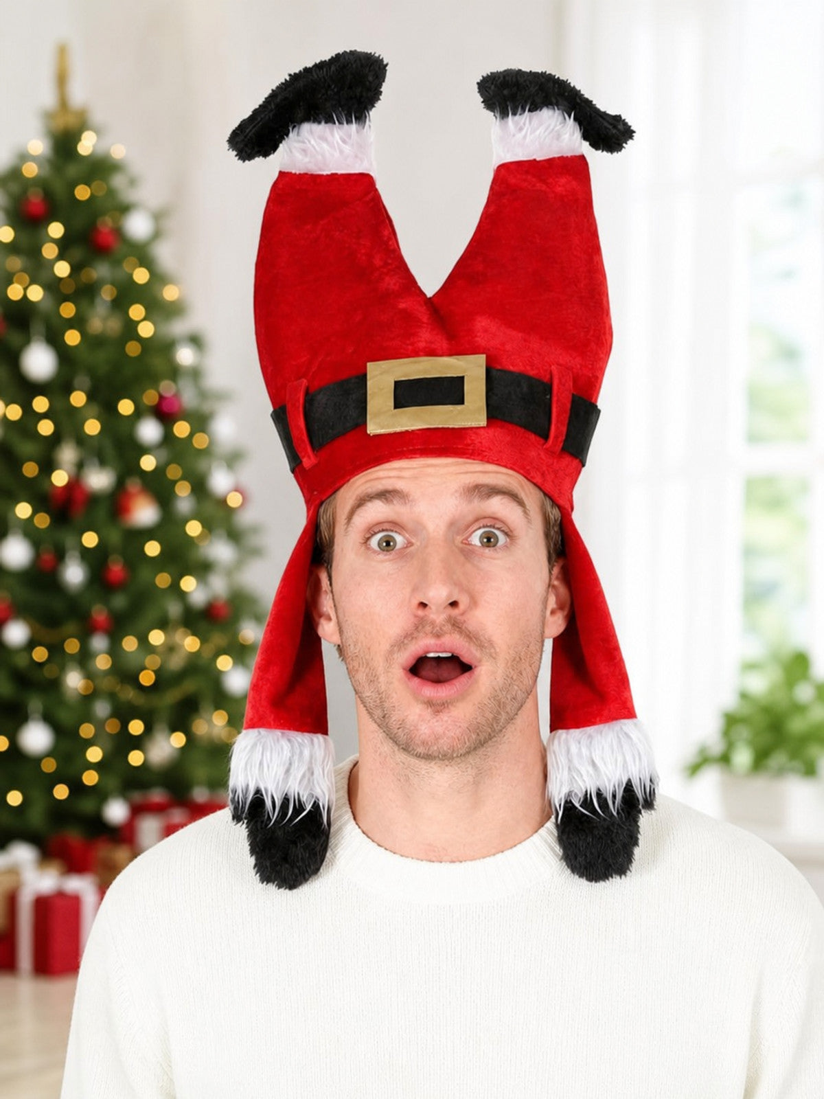 Christmas Carnival Hat with Fuzzy Trim
