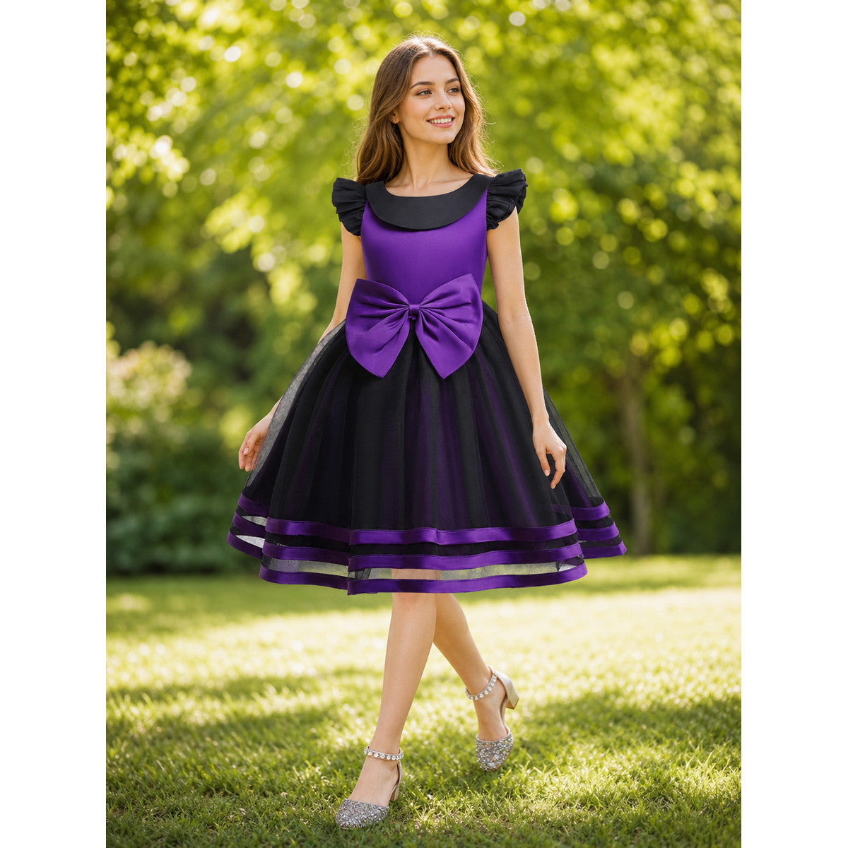 Girls' Halloween Pumpkin Dress Costume lifestyle view