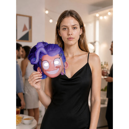 Halloween Carnival Mask with Purple Hair lifestyle view