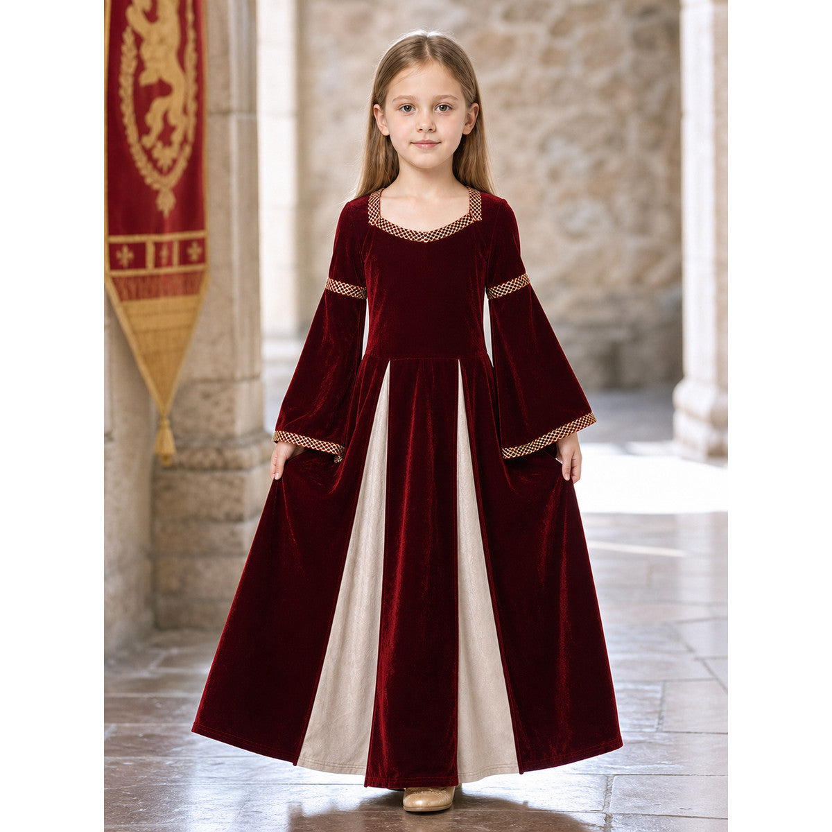 Medieval-Style Costume Dress with Sleeves lifestyle view