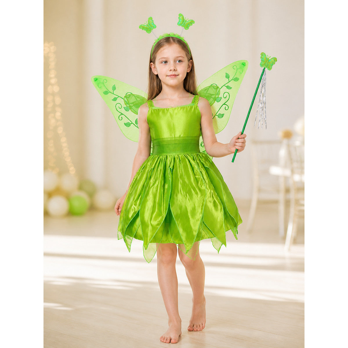 Green Fairy Costume with Wings for Halloween