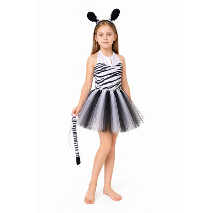 Children’s zebra costume with dress and accessories product detail