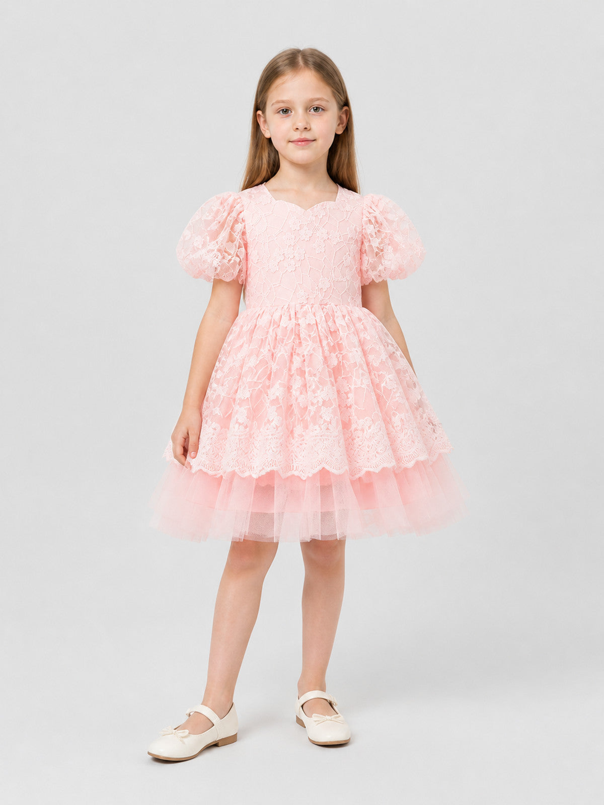 Girls' Princess Dress with Lace and Full Skirt Costume Dresses detail