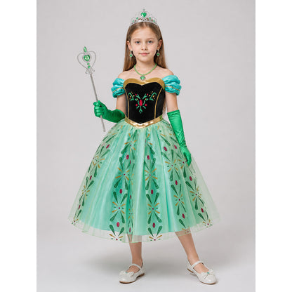 Children’s Snow Queen Costume with Crown and Accessories product detail
