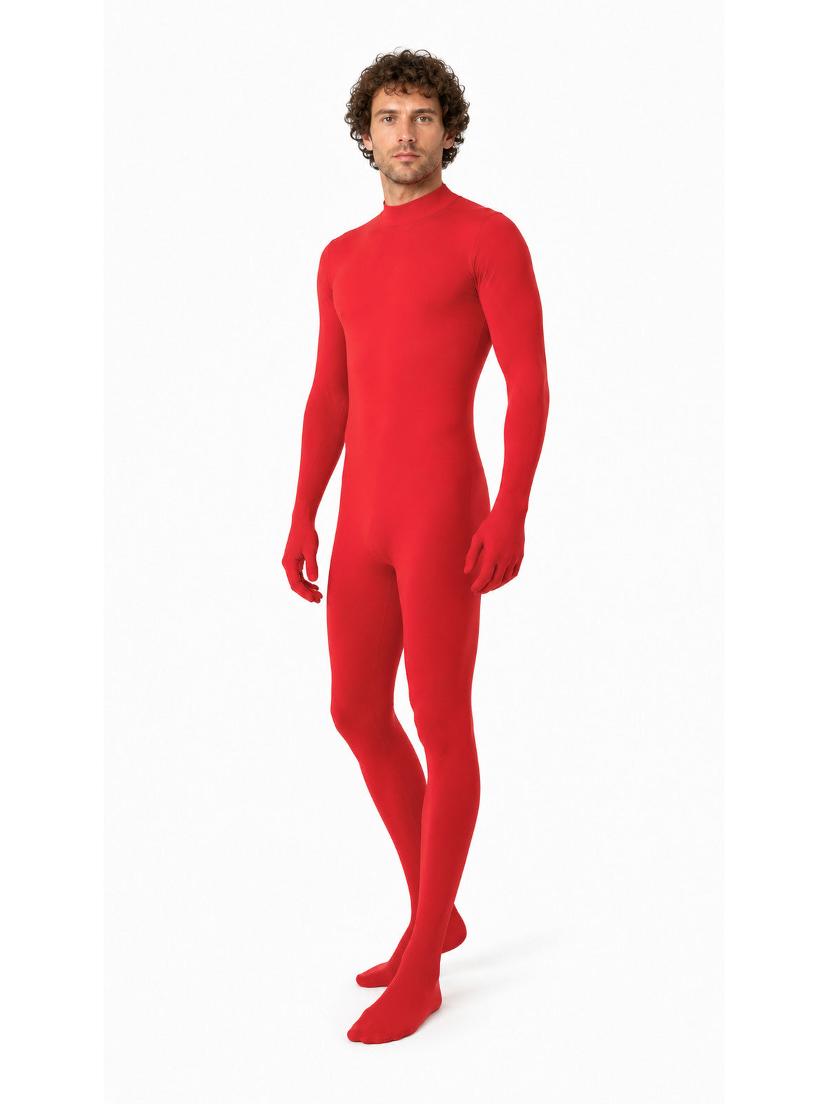Red Zentai Jumpsuit with a High Collar product detail