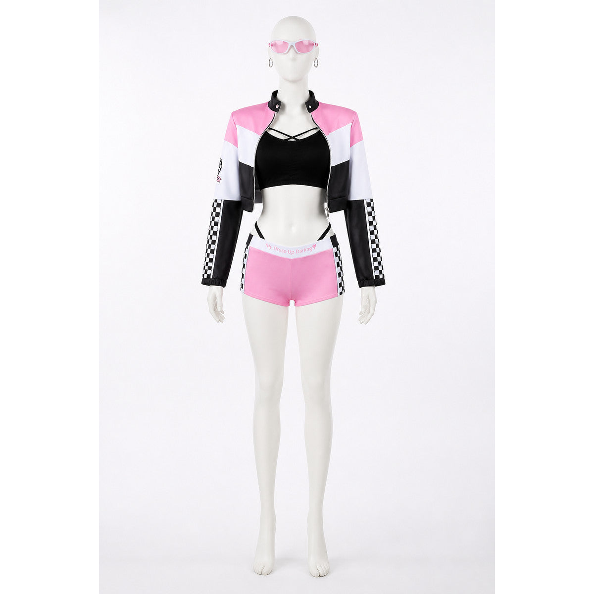 Anime cosplay costume with a jacket and plaid shorts Costumes detail