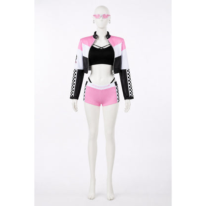 Anime cosplay costume with a jacket and plaid shorts Costumes detail