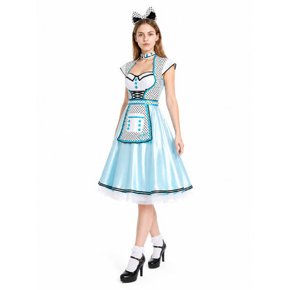 Alice-Inspired Costume Dress with Polka-Dot Apron Costume Dresses detail