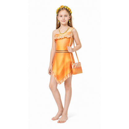 Pocahontas Costume with an Asymmetrical Hem Costumes detail