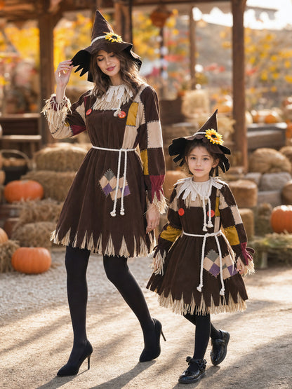 Scarecrow Costume with Patchwork Detailing and Hat lifestyle view