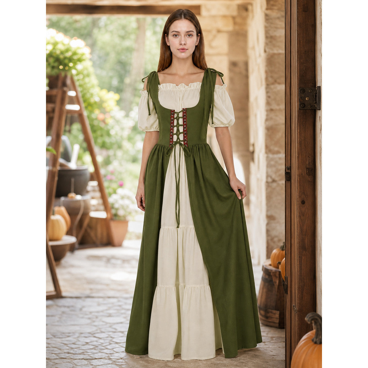 Medieval Renaissance-Style Dress Set lifestyle