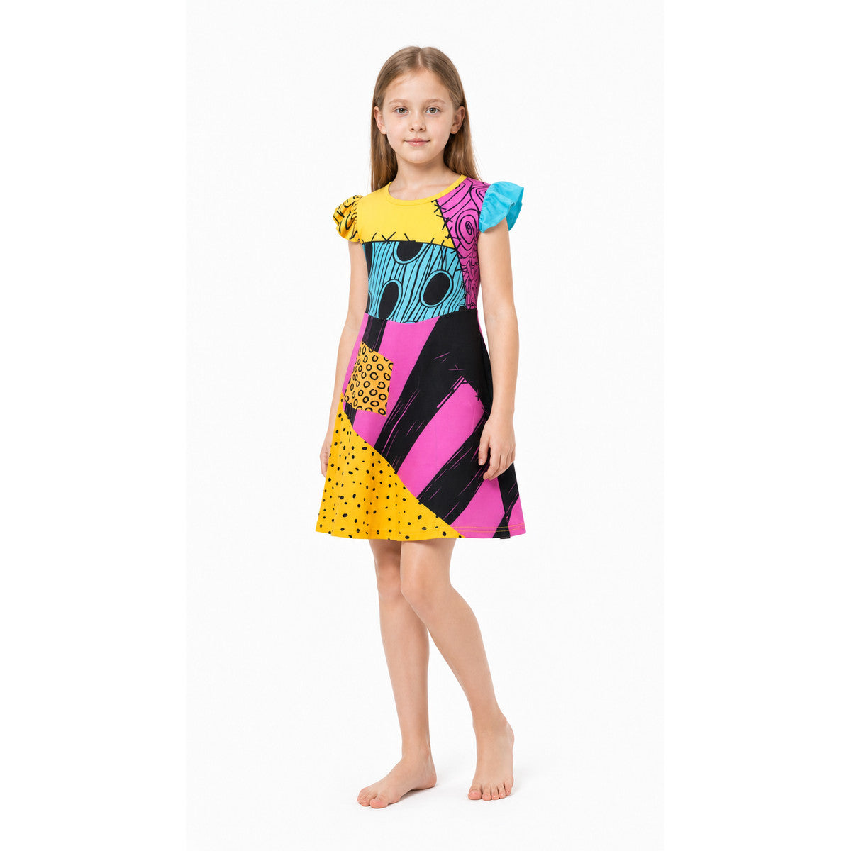 Halloween Carnival Dress with Geometric Print Costume Dresses detail