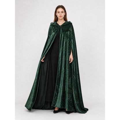 Hooded Dark Green Costume Cloak lifestyle