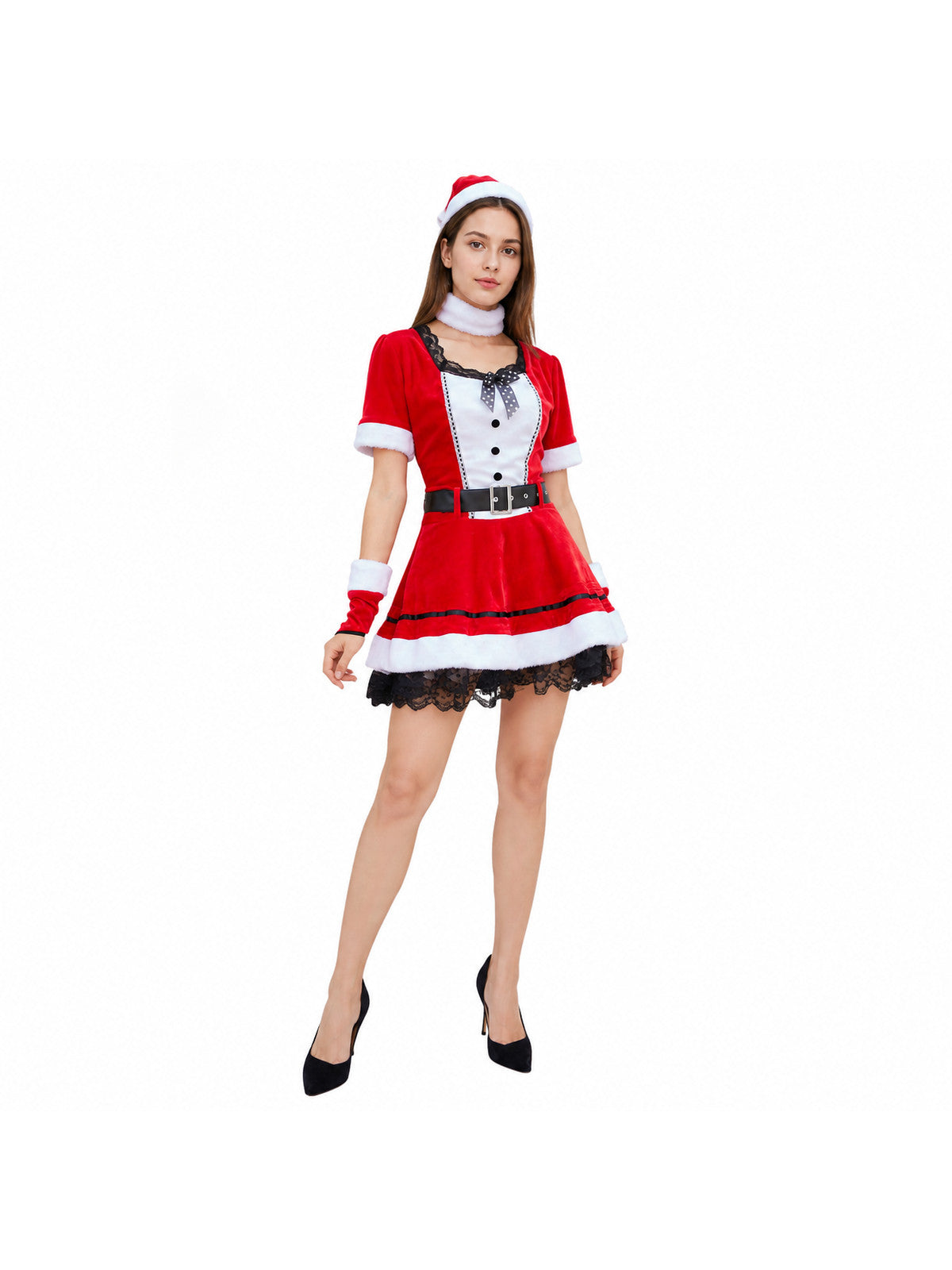 New Year's Carnival Costume, Dress with Fur Trim Costume Dresses detail