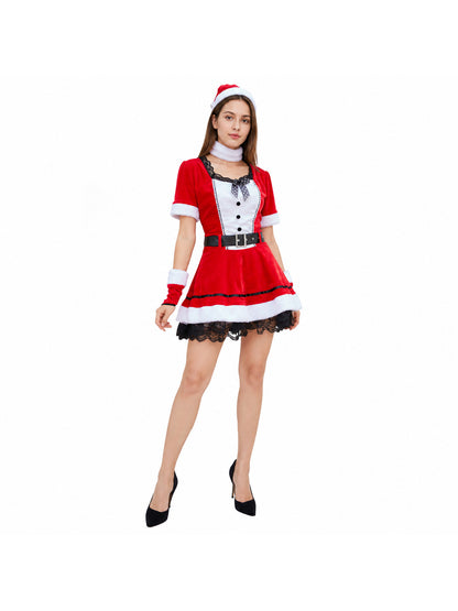 New Year's Carnival Costume, Dress with Fur Trim Costume Dresses detail