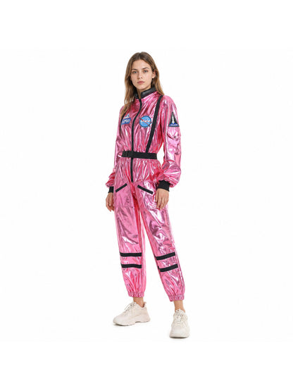 Pink Jumpsuit with Space Patches