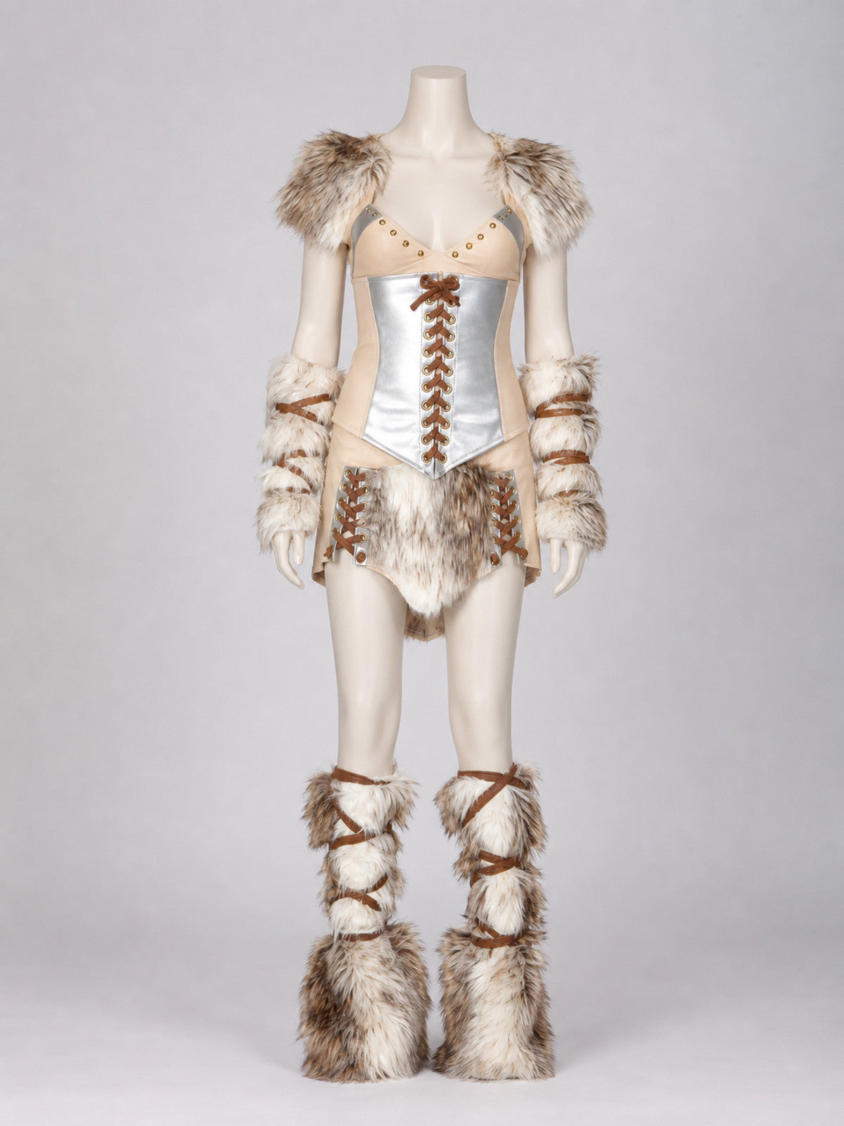 Historical Viking Costume with Horned Headwear