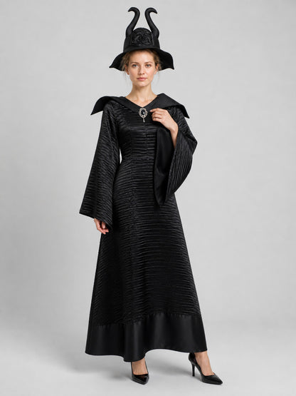 Halloween Witch Costume with Horned Hat Costume Headwear detail
