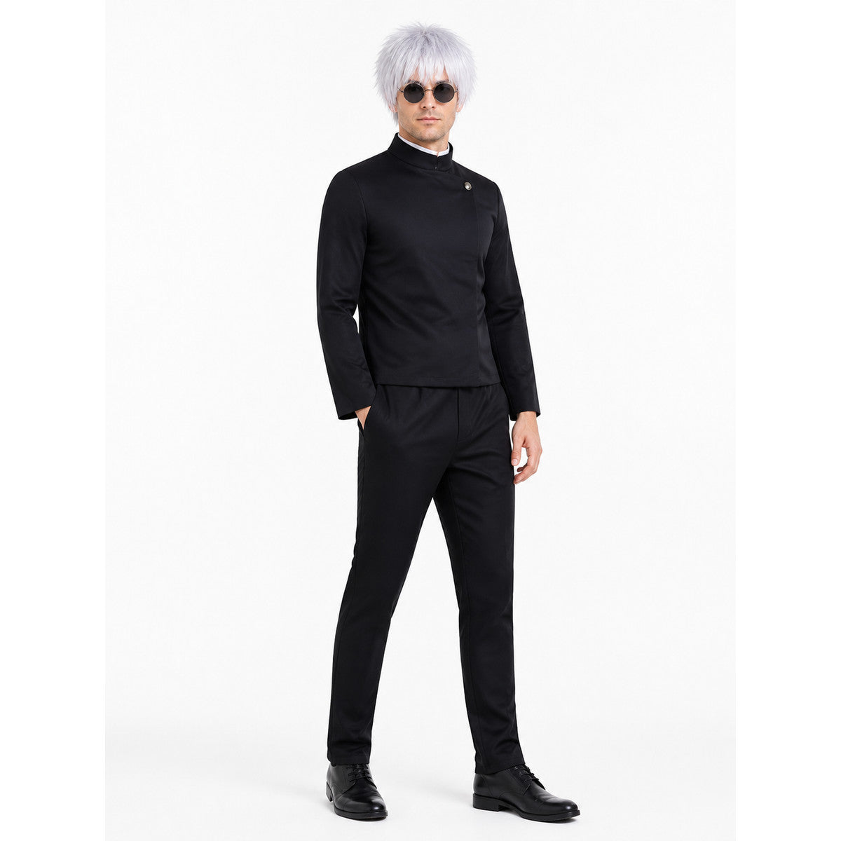 Satoru Gojo Cosplay Costume with Wig and Glasses, S-XXXL Costume Wigs detail