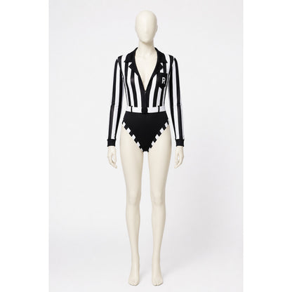 Striped Referee Jumpsuit with High Slit product detail