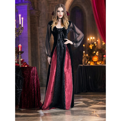 Gothic Halloween Costume Dress with Collar lifestyle view