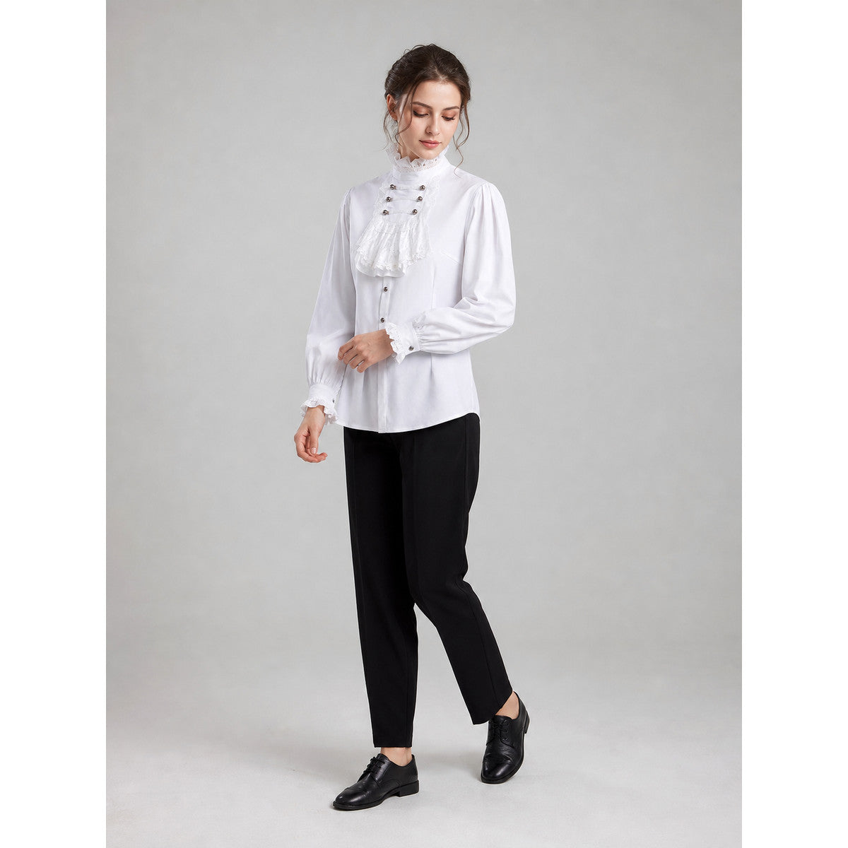 Cosplay Shirt with Jabot and High Collar lifestyle