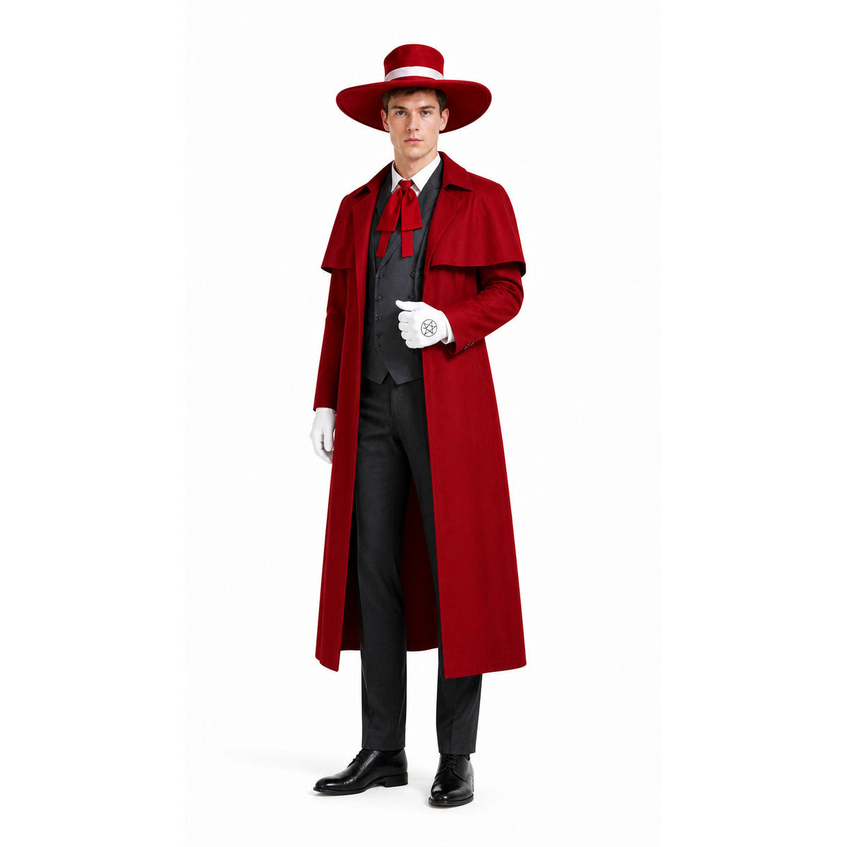 Vampire Costume with Long Coat and Hat Costume Headwear detail