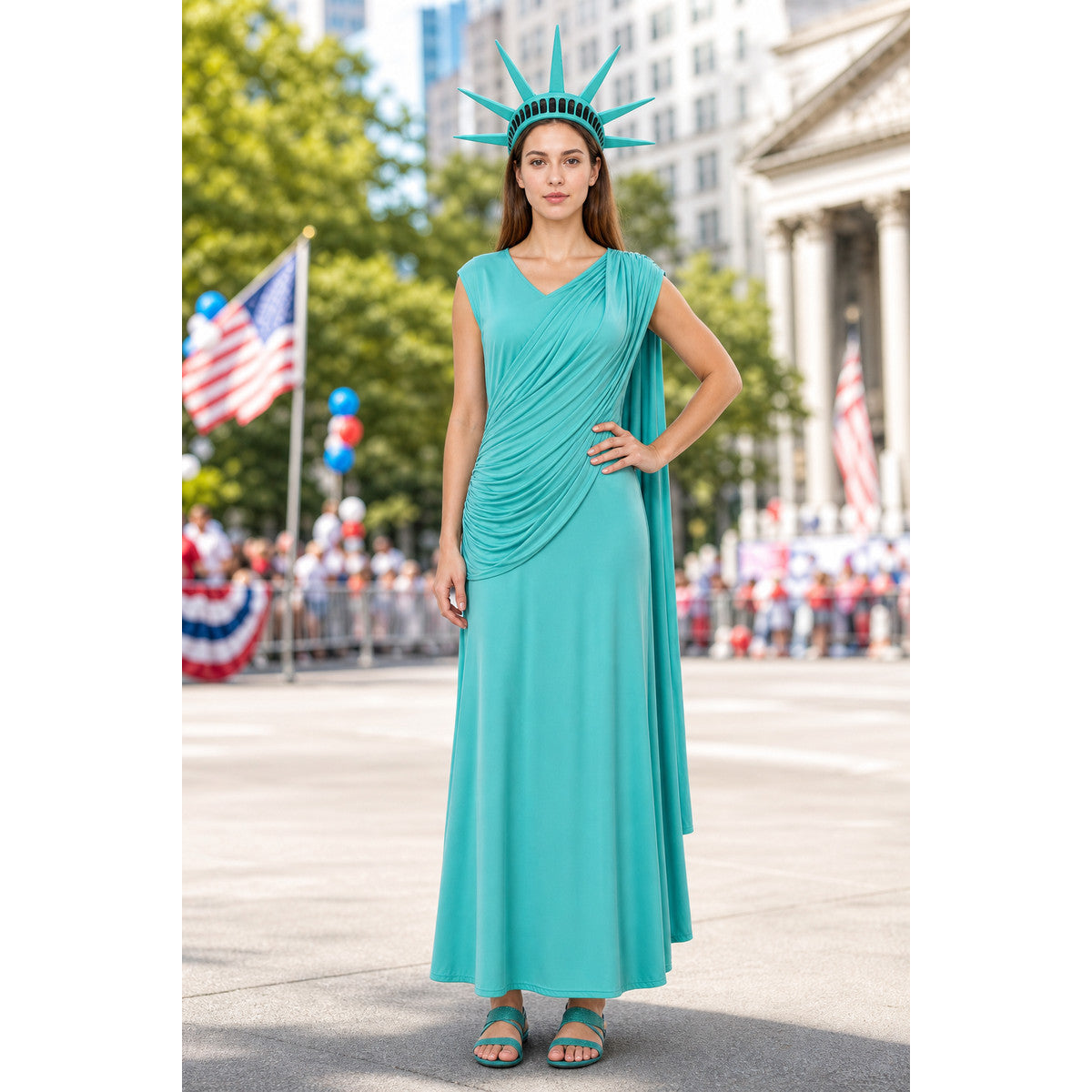 Statue of Liberty Costume Dress with Crown lifestyle