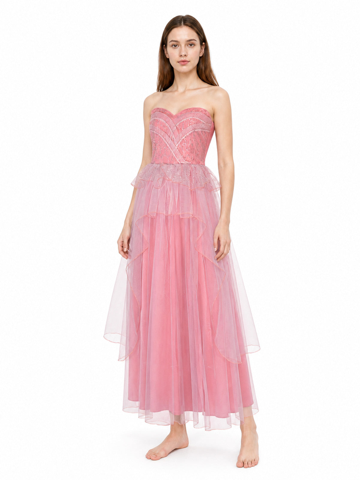Sequin Dress with a Tiered Skirt for Cosplay