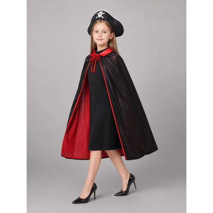 Black-and-Red Pirate Carnival Cape