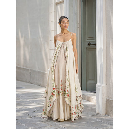 Women's Long Dress with Thin Straps and Print Costume Dresses detail