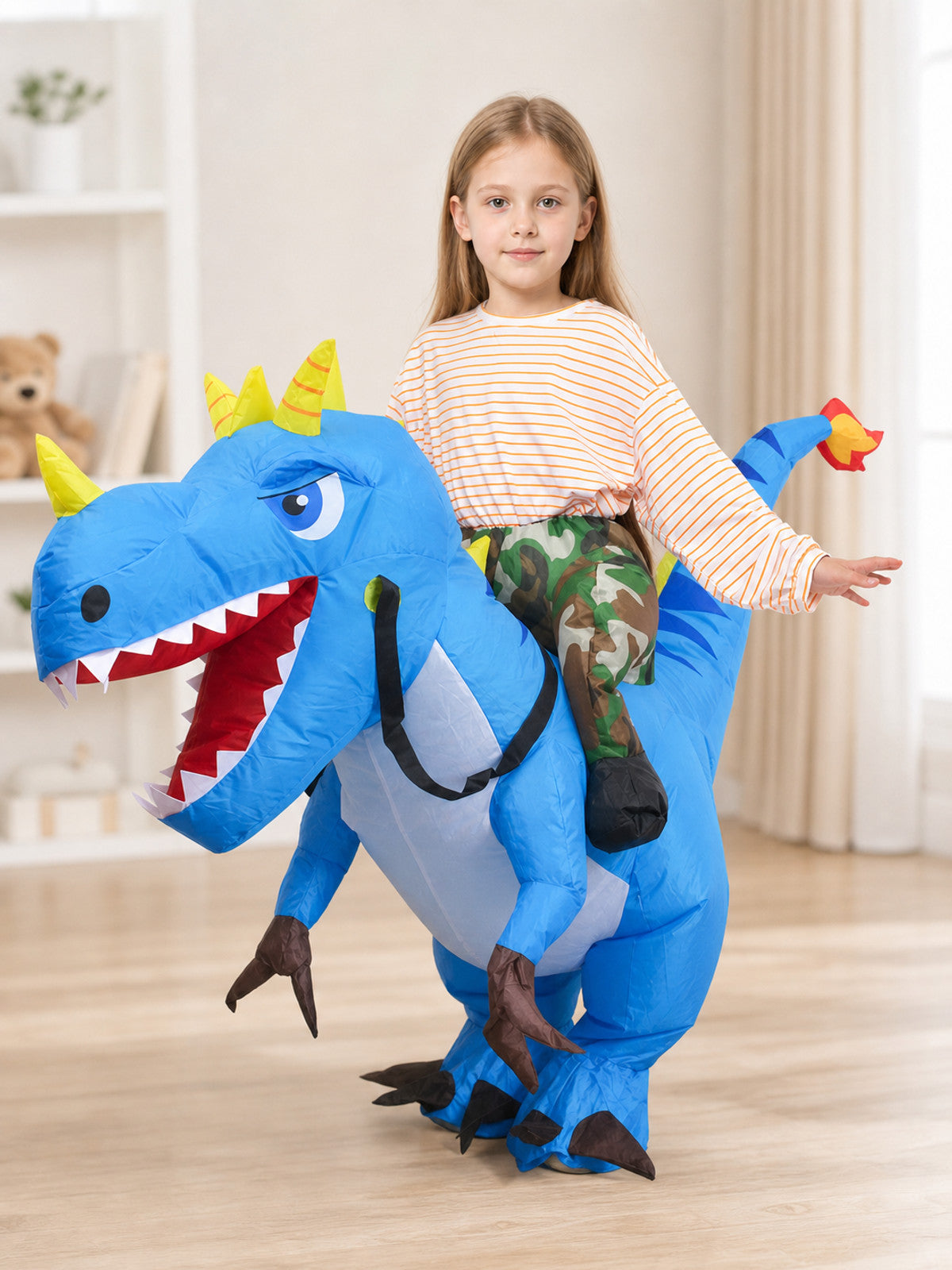 Inflatable Triceratops Costume for Carnival and Cosplay lifestyle view