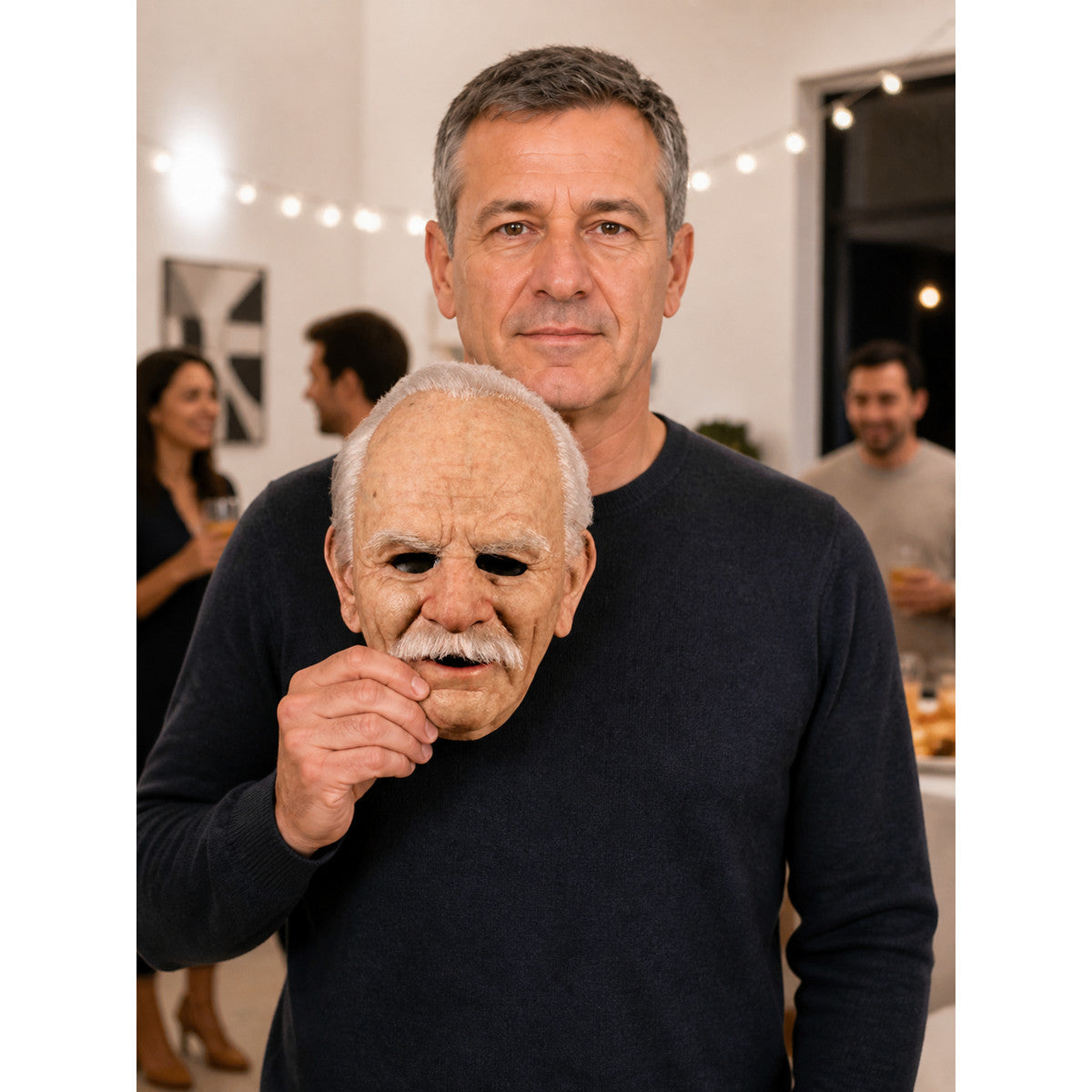 Carnival Mask with a White Beard for Halloween and Cosplay lifestyle view